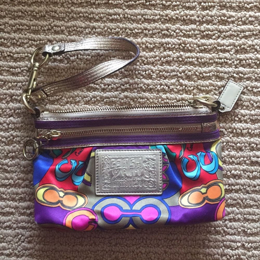 Coach Poppy Collection Wristlet Multicolored